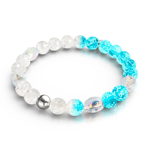 Aura fantomatique | Argent sterling 925 | Bracelet tête de mort en verre Firefly